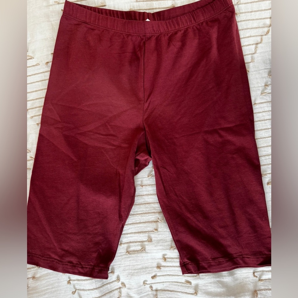 Zenana Outfitters Burgundy Athletic Bike Shorts